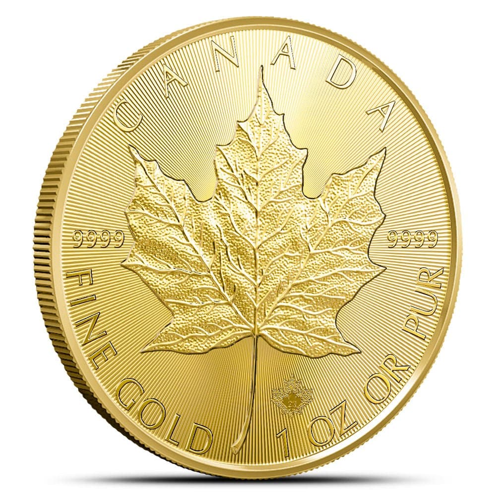 1 oz Canadian Gold Maple Leaf Coin – Reverse with Maple Leaf Design (Random Year)