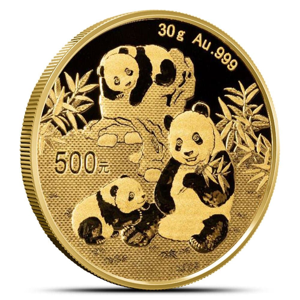 30 Gram Chinese Gold Panda Coin – Reverse with Giant Panda Design (Varies by Year)