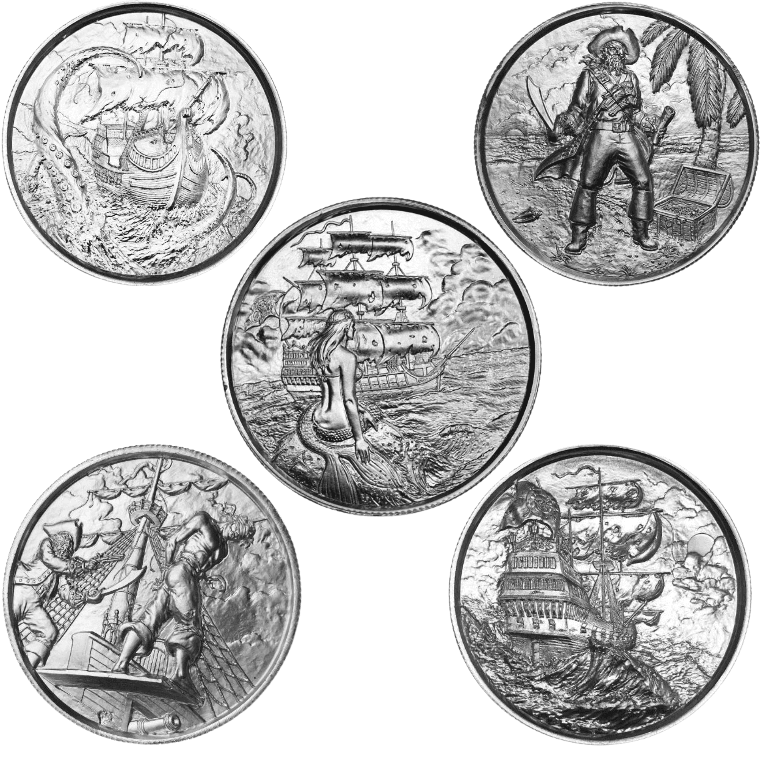 2 oz Elemetal Privateer Series Silver Round (Series #1-6) - Wire/ACH - Image 1