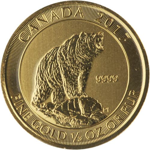 2017 Canadian Grizzly Bear Gold Coin | 1/3 oz - Wire/ACH - Image 1